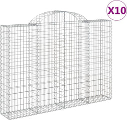 vidaXL - Schanskorven - 10 - st - gewelfd - 200x30x140/160 - cm - ijzer