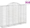 vidaXL - Schanskorven - 10 - st - gewelfd - 200x30x140/160 - cm - ijzer