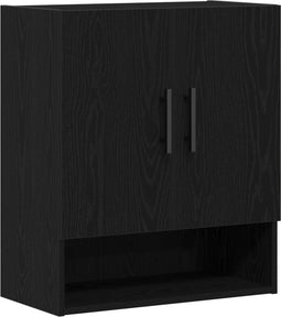 vidaXL - Wandkast - Zwart - Eiken - 60x31x70 - cm - Engineered - Hout