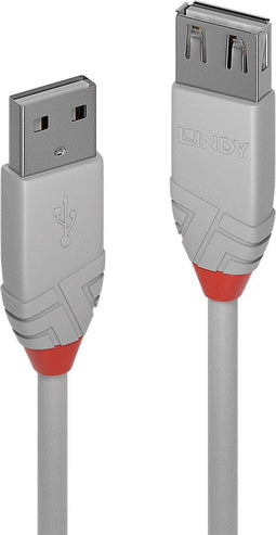 Lindy Anthra Line - USB 2.0 Kabel - 5.00 m - Grijs