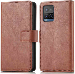 iMoshion Hoesje Geschikt voor Vivo Y33s / Vivo Y21s / Vivo Y21 Hoesje Met Pasjeshouder - iMoshion Luxe Bookcase - Bruin