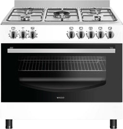 Wiggo WO-E903R - Gasfornuis - 5 Kookzones - Wokbrander - Multifunctionele Oven - Wit