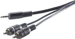 SpeaKa Professional SP-7869916 - Cinch / Jackplug Audio Aansluitkabel 5.00 m - 2x Cinch - 1x 3.5 mm - Zwart