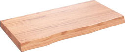 vidaXL - Wandschap - 80x40x(2-6) - cm - behandeld - massief - eikenhout - lichtbruin