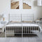 vidaXL - Bedframe - met - hoofd- - en - voeteneinde - metaal - wit - 135x190 - cm