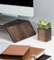 Oakywood Cubic Plant Pot - Massief Walnoot - Luxe Houten Kleine Plantenpot Bureauaccessoire
