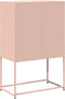 vidaXL - Hoge - kast - 68x39x107 - cm - staal - roze