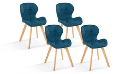 Chaise Eetkamerstoelen - Set van 4 - Max. 120 kg - Blauw - 50 x 48 x 79 cm