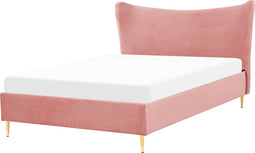 CHALEIX - Tweepersoonsbed - Roze - 140 x 200 cm - Fluweel
