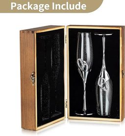 Champagnefluiten Geschenk Set - Perfect als cadeau - Mr and Mrs - Inclusief Geschenkdoos