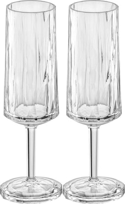 Champagneglas, 0.1 L, Set van 2, Organic, Transparant - Koziol | Club No. 14
