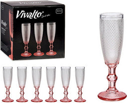 Champagneglas Roze (180 ml) (6 Stuks)