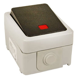Changeover switch with rocker and control light suitable for surface installation in dry indoor area