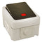 Changeover switch with rocker and control light suitable for surface installation in dry indoor area