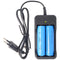 Charger for 1 or 2 pieces of 18650 Li-ion battery, 17670 Li-ion battery