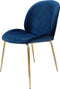 Charlize- Eetkamerstoel set van twee- Messing- Blauw- Modern