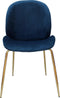 Charlize- Eetkamerstoel set van twee- Messing- Blauw- Modern