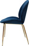 Charlize- Eetkamerstoel set van twee- Messing- Blauw- Modern
