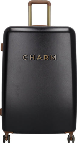 Charm London Travel Trolley L Grote Koffer - 75 cm - 95 Liter - TSA Slot - Zwart