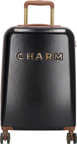 Charm London Travel Trolley S Handbagage Koffer - 55 cm - 35 Liter - TSA Slot - Zwart