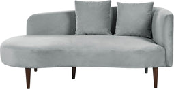 CHAUMONT - Chaise longue - Lichtgrijs - Rechterzijde - Fluweel