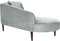 CHAUMONT - Chaise longue - Lichtgrijs - Rechterzijde - Fluweel