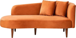 CHAUMONT - Chaise longue - Oranje - Rechtszijdig - Fluweel