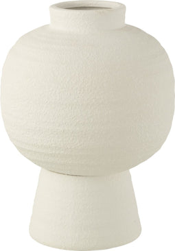 J-Line vaas Lantaarn - keramiek - wit - small - 33 cm hoog