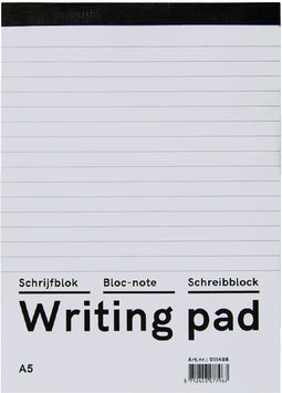 Schrijfblok A5 - 60 gram - gelineerd - 10 stuks