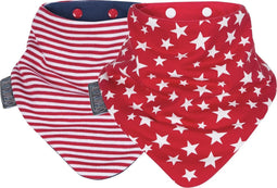 CHEEKY CHOMPERS - Neckerchew - Model: Red Stars & Stripes - 2 stuks