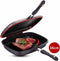 CHEFFINGER CF-DG36: Omkeerbare dubbele grillpan met marmercoating - 36 cm