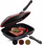 CHEFFINGER CF-DG36: Omkeerbare dubbele grillpan met marmercoating - 36 cm