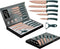 CHEFFINGER CF-MB10: 6-delige messenset met marmercoating - Titanium Gold-collectie + groen