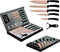 CHEFFINGER CF-MB12: 6-delige messenset met marmercoating - Titanium Gold-collectie + zwart