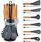 Cheffinger CF-UT02: 6 Pieces Utensil Set with Rotating Stand - Wood