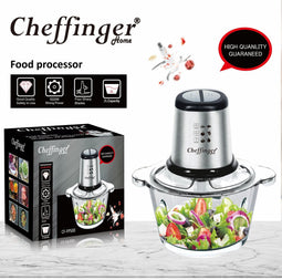 Cheffinger Hakmolen Elektrisch - Glazen 2L Kom XL - 500W Extra Sterk