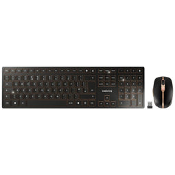 CHERRY JD-9100GB-2 Draadloos, Radiografisch Set met toetsenbord en muis QWERTY, UK-Engels Zwart