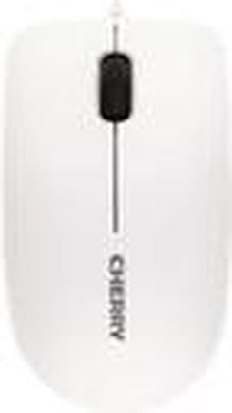 CHERRY MC 1000 - Muis - rechts- en linkshandig - optisch - 3 knoppen - met bekabeling - USB - wit (boven), zwarte voet