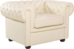 CHESTERFIELD - Chesterfield fauteuil - Beige - Leer
