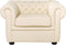 CHESTERFIELD - Chesterfield fauteuil - Beige - Leer