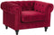 CHESTERFIELD - Chesterfield fauteuil - Rood - Fluweel