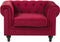 CHESTERFIELD - Chesterfield fauteuil - Rood - Fluweel