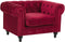 CHESTERFIELD - Chesterfield fauteuil - Rood - Fluweel