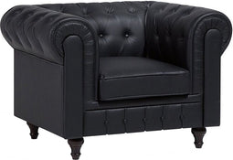 CHESTERFIELD - Chesterfield fauteuil - Zwart - Kunstleer