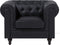 CHESTERFIELD - Chesterfield fauteuil - Zwart - Kunstleer