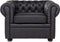 CHESTERFIELD - Chesterfield fauteuil - Zwart - Leer