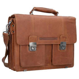 Chesterfield Mario Leren A4 Aktetas cognac