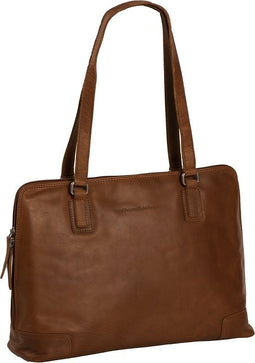 Chesterfield Schoudertas Waxed Pull Up Leer - cognac