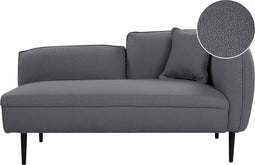 CHEVANNES - Chaise longue - Donkergrijs - Bouclé