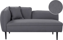 CHEVANNES - Chaise longue - Donkergrijs - Linkszijdig - Bouclé